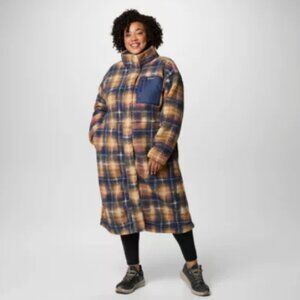 COLUMBIA Women's PLUS Winter Full-Length Fleece Jacket Coat Duster Size 1X